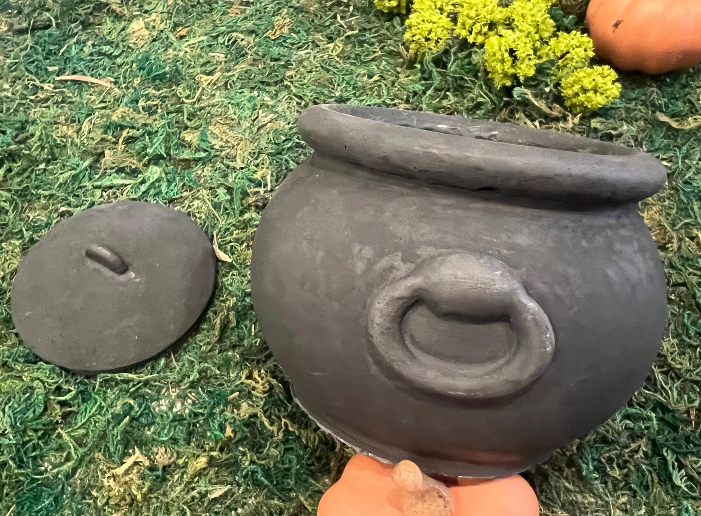 Cement Cauldron Planter: Halloween Decor, Witch Pot, Candle Vessel