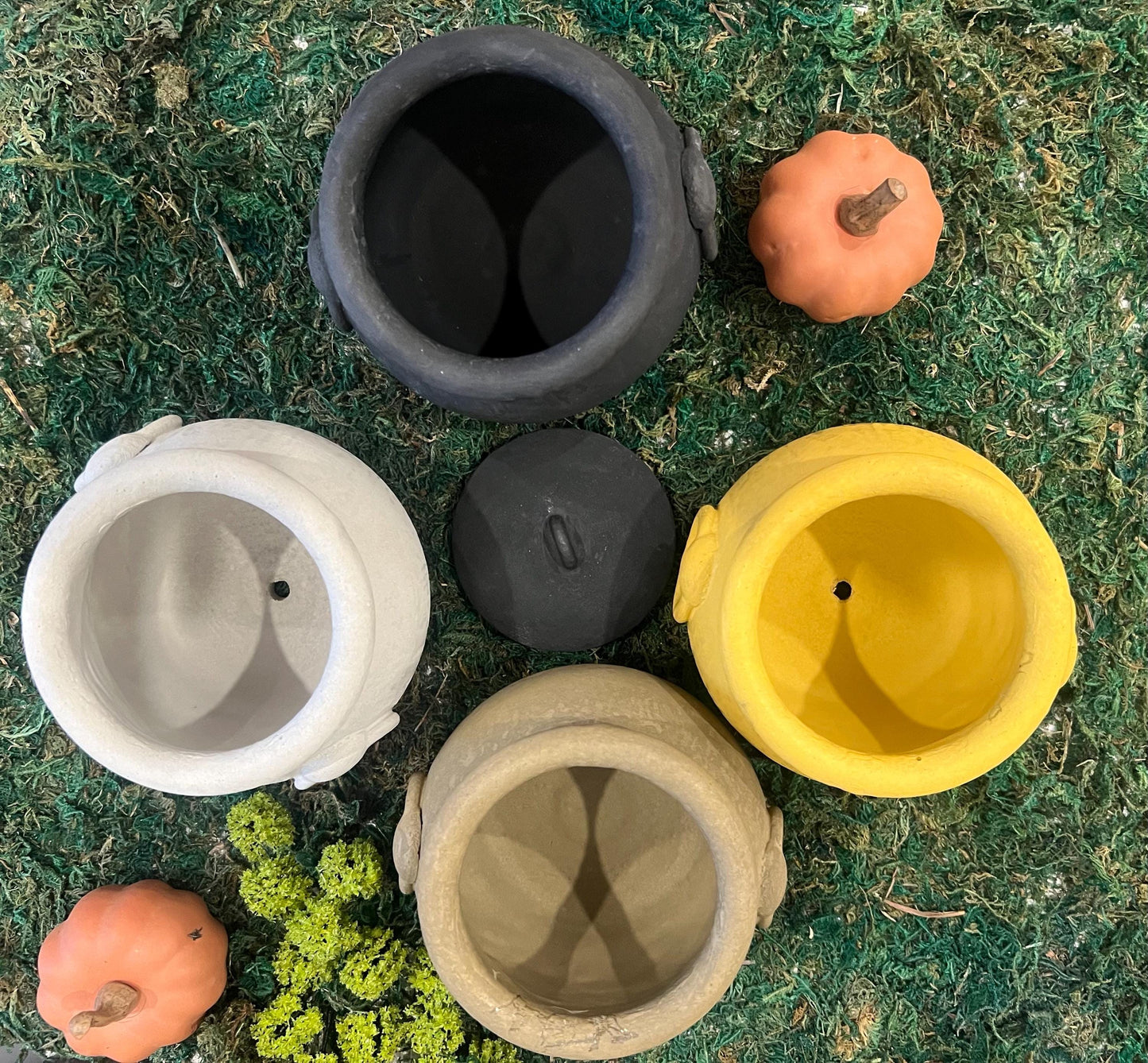 Cement Cauldron Planter: Halloween Decor, Witch Pot, Candle Vessel