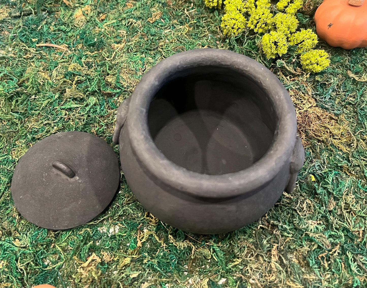 Cement Cauldron Planter: Halloween Decor, Witch Pot, Candle Vessel