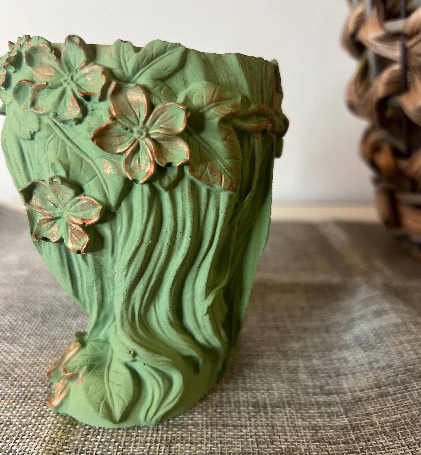 Goddess Planter | Concrete Planter | Mother Nature planter | Indoor planter | Carnelian Crystals | Fairy planter | Geode Planter