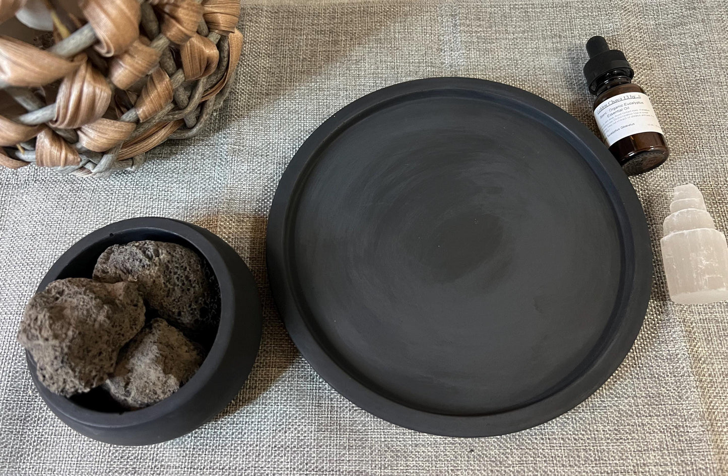 Lava Rock Diffuser | essential oil diffuser | natural Diffuser | Eco-Friendly Aromatherapy | meditation  | Crystal Geode | Cement Bowl |